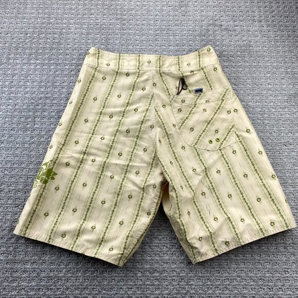 Reef Swim Trunks Men Size 31 Yellow Floral Bathing Suit Shorts Beach Surfing - Picture 5 of 12